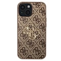 Miniatyrbillede 1 af 5: iPhone 15 Plus Case Præcise Udsparinger og Forhøjede Kanter Guess Brun kastanj
