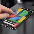 Pikkukuva 4 / 4: Suojakuori - Google - Pixel 4 - Läpinäkyvä silikoni - Karkaistun lasin kalvo 9H - Musta Transparent, svart