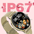 Miniatyrbillede 3 af 6: Dameforbundet ur med elegant rustfrit stål mesh armbånd Forever Gold Gul
