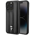 Miniatyrbillede 1 af 5: Cover til iPhone 14 Pro Max Bagside Quiltet Vegansk Læder Forhøjede Kanter Karl Lagerfeld Sort Svart