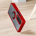 Miniatyrbild 4 av 5: Skyddande fodral AVIZAR för Samsung Galaxy Z Fold 4 - Röd - Metallring för videostöd Röd