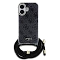Miniatyrbillede 2 af 6: Coque til iPhone 16 - Guess Crossbody Cord 4G Print (GUHCP16SHC4SEK) - Sort