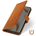Miniatyrbild 4 av 5: Fodral för Honor 200 Pro - AVIZAR - Handledsrem Flip Wallet Support - Brun - Halvstyv - Syntet kastanj