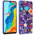 Miniatyrbillede 1 af 4: Beskyttelsesskal - HUAWEI - P30 Lite - Flerfarvede blomster - Stiv beskyttelse - Ridser- og stødabsorberende Lila