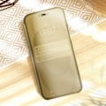 Pikkukuva 4 / 5: Clear View -kotelo iPhone 15 Pro Maxille - AVIZAR - Peilin kääntämisen tukitoiminto Kultainen Gul