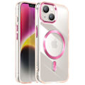 Miniatyrbillede 1 af 6: MagSafe Cover til iPhone 15 Plus og 14 Plus, Bagside i Glas Farve Rosé Champagne Rosa