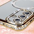 Pikkukuva 3 / 6: Timanttikotelo Samsung Galaxy A15 MagSafe Gold tekojalokivi Contour - AVIZAR - Jäykkä - Synteettinen - Mixed Gul