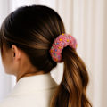 Pikkukuva 3 / 3: Chouchou Duveteux pour Cheveux en Tweed Mystique Bohème Rose Rose Rosa