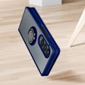 Miniatyrbild 4 av 5: Coque för Galaxy Z Fold 4 - AVIZAR - Bi-material - Metallring - Videostöd - Blå