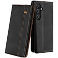 Miniatyrbillede 1 af 5: Etui til Samsung Galaxy S24 FE Flip Magnetic Stitched Wallet Sort Svart