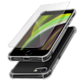 Pikkukuva 2 / 4: Suojauspakkauksen - AVIZAR - iPhone SE 2020 / 7 / 8 - Silikoni - Karkaistu lasi - 360° Vit