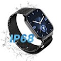 Miniatyrbillede 3 af 5: Elegant Smartwatch med Sundheds-/Aktivitetsmonitor IP67 Vandtæt Proove Sort Svart