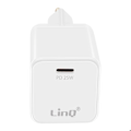 Miniatyrbild 2 av 5: USB-C Väggladdare Power Delivery 25W Snabbladdning Kompakt LinQ Vit Vit