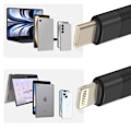 Miniatyrbillede 4 af 5: Opladnings- og synkroniseringskabel - LINQ - USB-C til Lightning - 60W - 1,2 m - Sort Svart