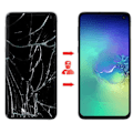 Miniatyrbillede 4 af 4: LCD-skærm Samsung Galaxy S10e skærmblok med berøringsoriginal hvid prisme Vitt prisma