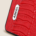Miniatyrbild 3 av 5: Fodral till Samsung Galaxy Z Flip 5 - ABEEL - Hybrid äkta läder - Rött Abeel Snake Mönster Röd