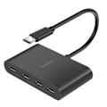Miniatyrbild 1 av 6: Hub USB C Power Delivery 100W 4x USB C Snabbladdning och Synchronisering Belkin Svart