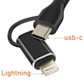 Pikkukuva 5 / 5: USB C + Lightning Multiport Kortinlukija OTG Monitoimi LinQ Musta