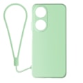 Miniatyrbillede 1 af 6: Taske til Honor 90 Smart - AVIZAR - Silikone Soft-touch finish - Bleggrøn - Håndledsrem inkluderet Grön