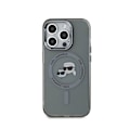 Miniatyrbillede 1 af 6: Coque til iPhone 15 Pro Max trykt IML K og CH kompatibel med MagSafe Karl Lagerfeld sort transparent Svart