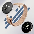 Miniatyrbillede 4 af 5: Armbånd til Google Pixel Watch - AVIZAR - Magnetisk Milanese - Rustfrit Stål - Roséguld - Unisex Rose guld