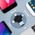 Pikkukuva 3 / 4: 4-in-1 micro-SD kortinlukija - Kompakti - Musta - USB-C - Lightning - Micro-USB
