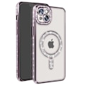 Miniatyrbild 1 av 6: Coque Diamant för iPhone 14 Plus MagSafe Kontur Strass Lila Lila