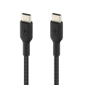Miniatyrbillede 1 af 5: USB-C til USB-C kabel 18W strømforsyning Nylon flettet 1m Belkin sort