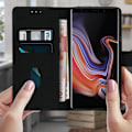 Miniatyrbillede 3 af 4: Hynde til Samsung Galaxy Note 9 - AVIZAR - Kortholderetui - Silikone gel - Video støtte - Magnetisk Svart