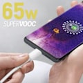 Miniatyrbillede 4 af 5: USB til USB-C ladekabel - OPPO - DL129 - 65W - SuperVOOC - 1m Vit