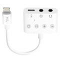 Miniatyrbillede 1 af 4: Audio/Opkræmmeradapter - Ikke specificeret - Lightning til 2x Jack 3.5mm - 12cm - Hvid - Samtidig opladning