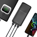 Miniatyrbillede 4 af 5: Eksternbatteri 30000 mAh 2x USB-porte og 1x USB-C 18W Kompakt Akashi Sort Svart