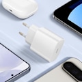 Miniatyrbild 3 av 5: USB-C väggladdare Power Delivery 20W Snabbladdning Kompakt Format Inkax Vit Vit