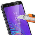 Miniatyrbillede 4 af 4: Beskyttelsesfilm - AVIZAR - Samsung Galaxy A7 2018 - Hærdet glas - Ultra-resistent - Sort Svart