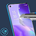 Pikkukuva 3 / 4: Näytönsuojakalvo - Oppo - Reno 5 5G - Karkaistu lasi 9H - Läpinäkyvä - Jälkivapaa Klar vit