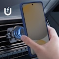 Miniatyrbild 4 av 5: Skydd för Samsung Galaxy S24 FE Med Metallring Video Stöd Mörkblå Blå