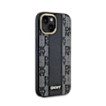 Pikkukuva 4 / 6: DKNY Checkered Leather Mono Pattern MagSafe - Kotelo iPhonelle 15/14/13 (musta)