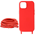 Pikkukuva 2 / 5: Kuori - Narut - iPhone 15 Plus - Nylon-naru 80cm - Puolijäykkä - Punainen Röd