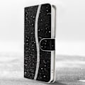 Miniatyrbild 3 av 5: iPhone 15-fodral - Glam Edition - Paillett Disco - Syntetiskt läder svart - Videostöd - Kortförvaring Svart