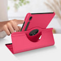 Pikkukuva 4 / 6: Foliokotelo Samsung Tab S9 FE:lle Pyörivä jalusta Vaaka Pysty Fuksia Rosa