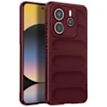 Pikkukuva 1 / 5: Xiaomi Redmi Note 14 5G:n iskunkestävä 3D-muotoiltu silikonikotelo, Bordeaux Röd