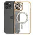 Miniatyrbild 2 av 6: AVIZAR Skyddsfodral för iPhone 12 Pro Max - Gold Rhinestone Contour - MagSafe-kompatibel Gul