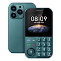Miniatyrbillede 1 af 6: Mobiltelefon med knapper 2,01 tommer Skærm Dobbelt SIM Curve Style Mørkegrøn
