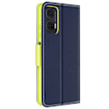 Miniatyrbillede 2 af 5: Étui til Motorola Moto G35 Læder Portefølje Saffiano Fancy Mørkeblå Blå