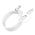 Miniatyrbillede 2 af 5: USB-C 3-i-1 til USB-C Micro-USB Lightning Økologisk 1m Akashi Hvid Vit