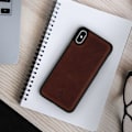 Miniatyrbillede 3 af 6: Coque til Apple iPhone X / XS Hård Beskyttelse Ægte Læder Akashi Brun kastanj