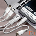 Miniatyrbild 3 av 5: USB-A / USB-C till USB-C, Lightning och Micro-USB-kabel Längd 1,2 meter LinQ