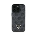 Miniatyrbild 3 av 5: Skyddsskal - GUESS - iPhone 16 Pro - PU-läder - Triangel Strass - Svart Svart