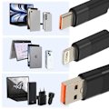 Miniatyrbillede 4 af 5: USB til Lightning og USB-C ladekabel - LINQ - 60W - 1,2 m - Apple og USB-C kompatibel Svart