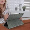 Miniatyrbild 3 av 4: iPad-skal 2019 10.2 - AVIZAR - Ekoskinn - Praktiskt ställ - Kortförvaringar - Tunn design Grå